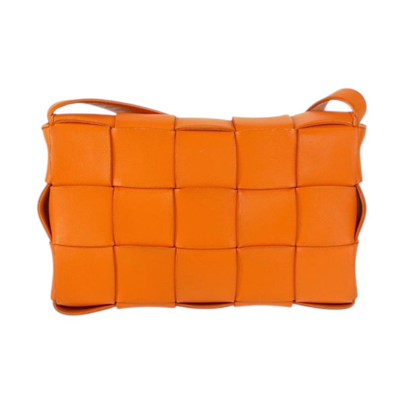 Bottega Veneta Maxi Intrecciato Cassette Orange Shoulder Bag Pochette