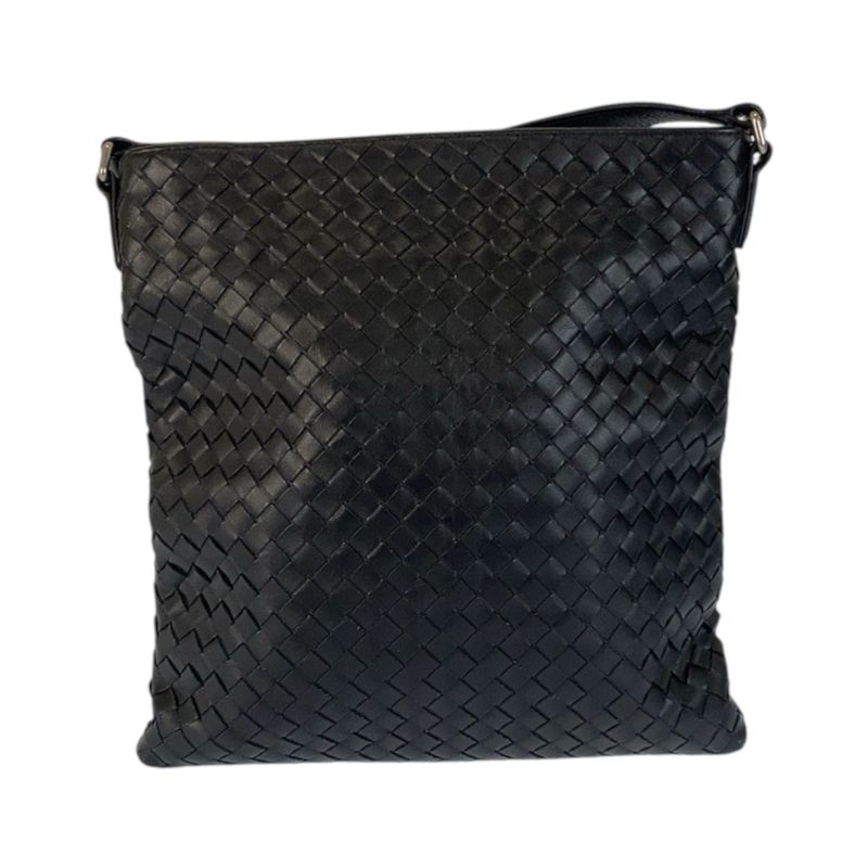 Bottega Veneta Intrecciato Black Shoulder Bag Pochette
