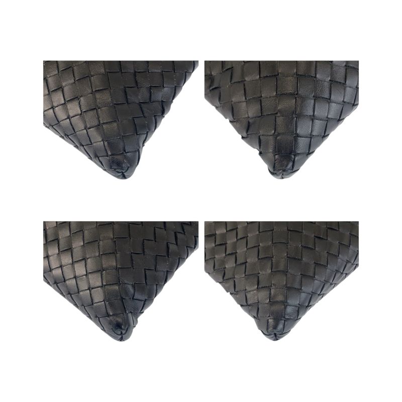 Bottega Veneta Intrecciato Black Shoulder Bag Pochette