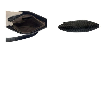 Bottega Veneta Intrecciato Black Shoulder Bag Pochette