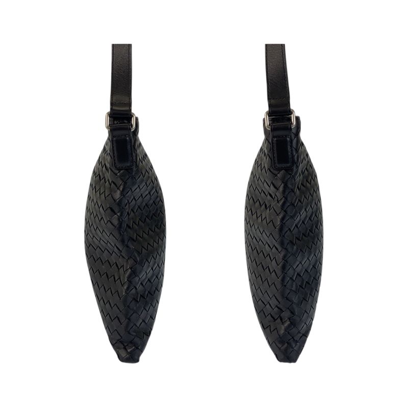 Bottega Veneta Intrecciato Black Shoulder Bag Pochette