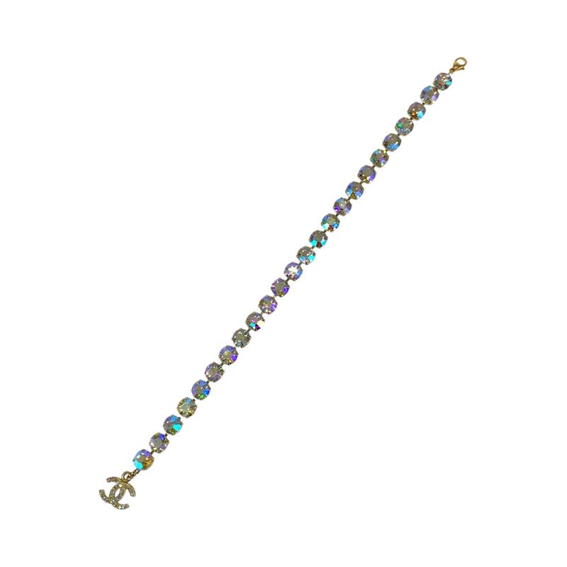 Chanel Super Vintage CC Logo Anklet Aurora Last Gold Plated Bracelet 95