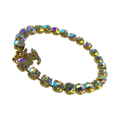 Chanel Super Vintage CC Logo Anklet Aurora Last Gold Plated Bracelet 95