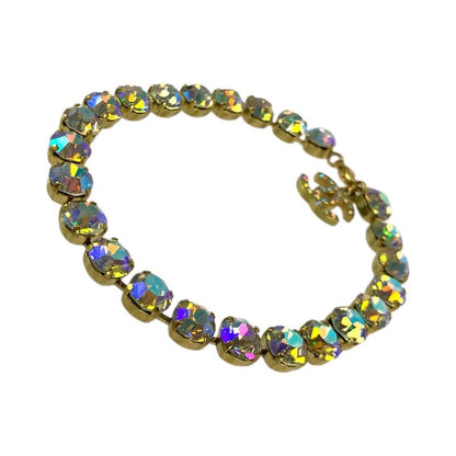 Chanel Super Vintage CC Logo Anklet Aurora Last Gold Plated Bracelet 95