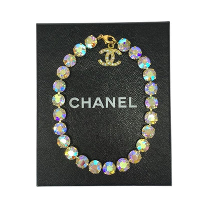 Chanel Super Vintage CC Logo Anklet Aurora Last Gold Plated Bracelet 95