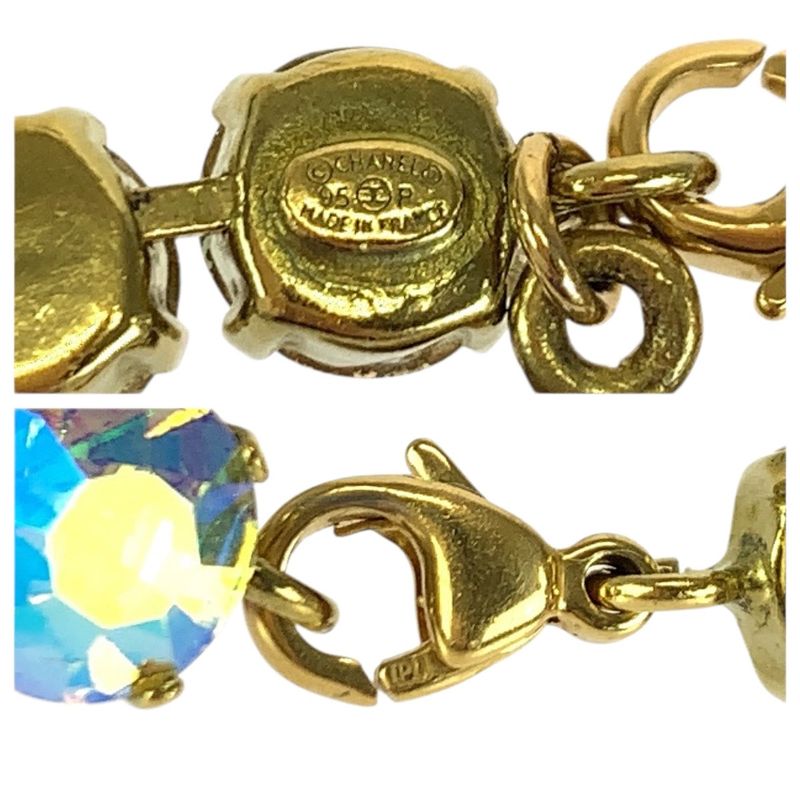 Chanel Super Vintage CC Logo Anklet Aurora Last Gold Plated Bracelet 95