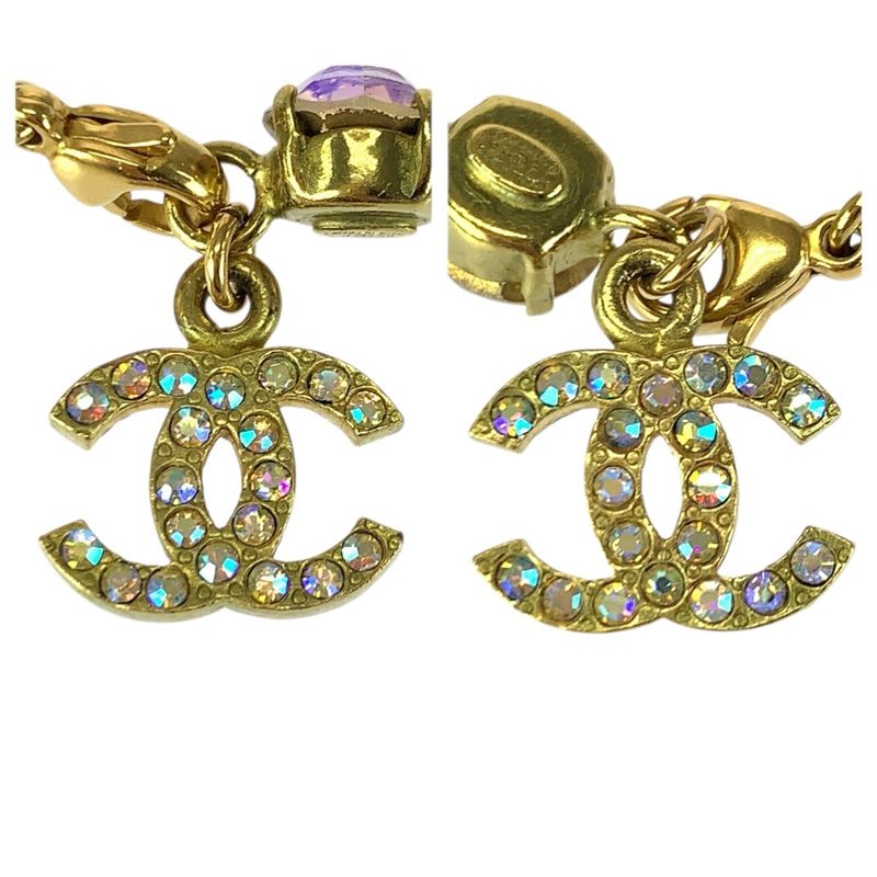 Chanel Super Vintage CC Logo Anklet Aurora Last Gold Plated Bracelet 95