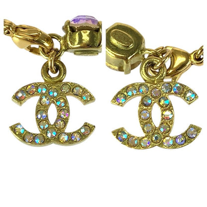 Chanel Super Vintage CC Logo Anklet Aurora Last Gold Plated Bracelet 95