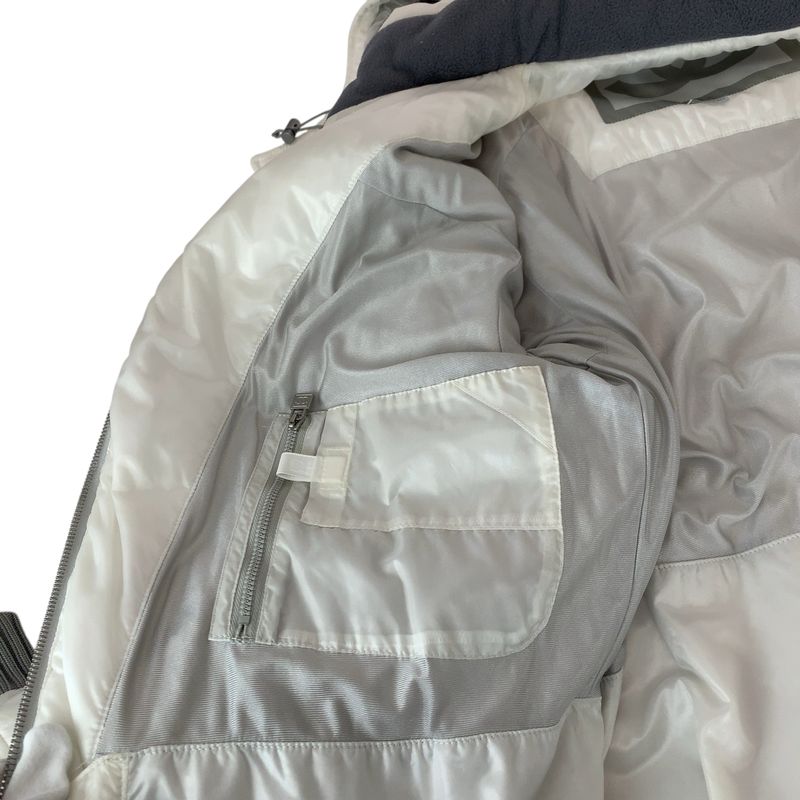 Chanel CC Logo 44 White Gray Silver Nylon Down Jacket