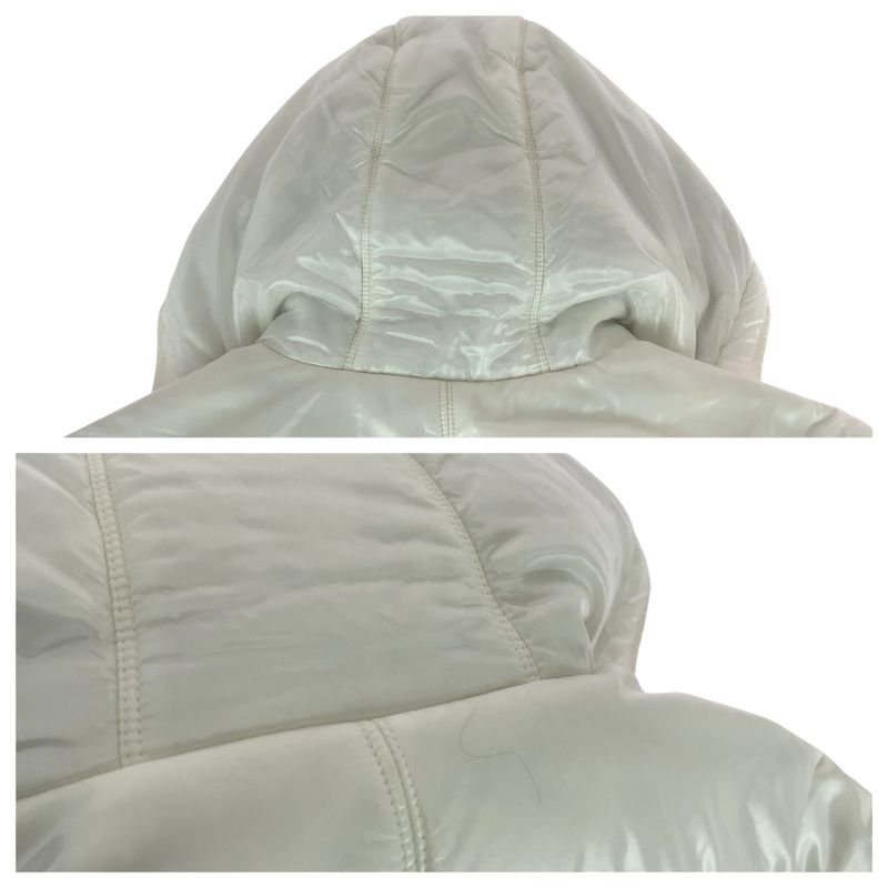 Chanel CC Logo 44 White Gray Silver Nylon Down Jacket