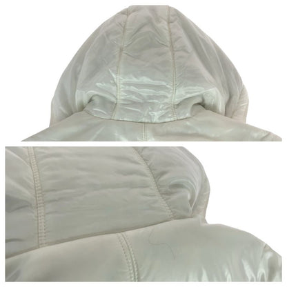Chanel CC Logo 44 White Gray Silver Nylon Down Jacket