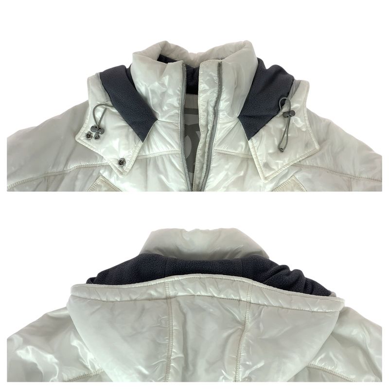 Chanel CC Logo 44 White Gray Silver Nylon Down Jacket