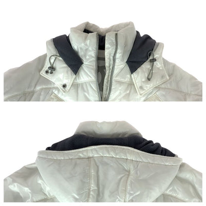 Chanel CC Logo 44 White Gray Silver Nylon Down Jacket
