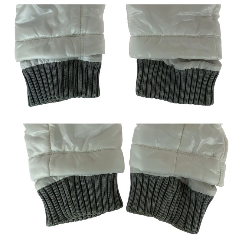 Chanel CC Logo 44 White Gray Silver Nylon Down Jacket