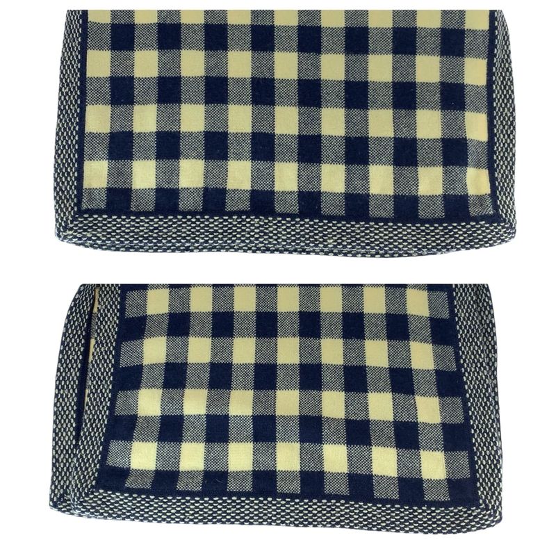 Chanel CC Logo Check 38 Navy Off White Cashmere Dress Knit