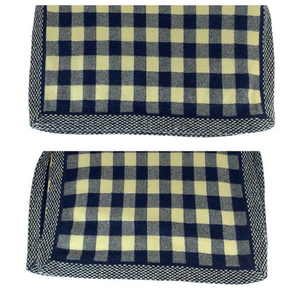 Chanel CC Logo Check 38 Navy Off White Cashmere Dress Knit