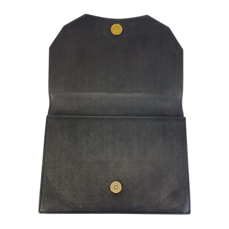 Saint Laurent Yves Vintage YSL Black Leather Clutch