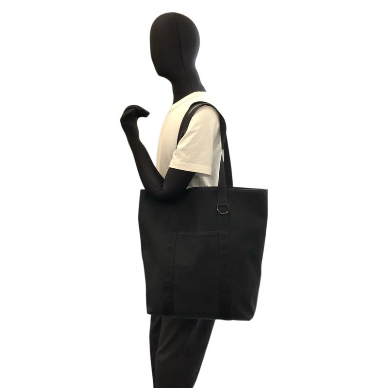 Celine Vertical Cabas Black Canvas Tote Shoulder Bag
