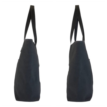 Celine Vertical Cabas Black Canvas Tote Shoulder Bag
