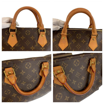 Louis Vuitton Monogram Speedy 30 Brown Gold Leather Handbag Mini