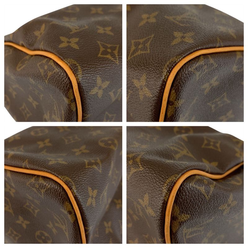 Louis Vuitton Monogram Speedy 30 Brown Gold Leather Handbag Mini