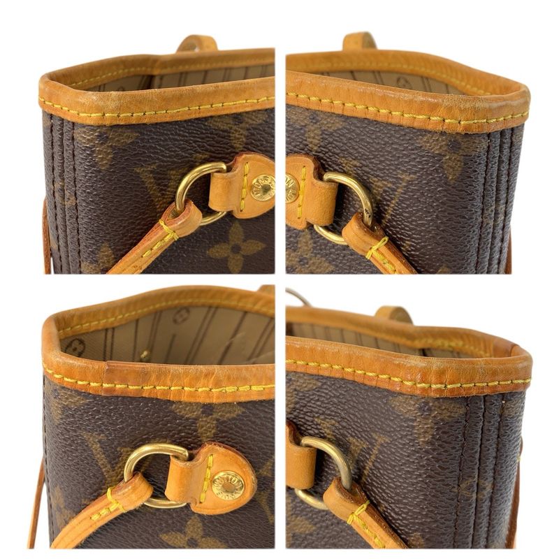 Louis Vuitton Monogram Neverfull PM Brown Gold Tote