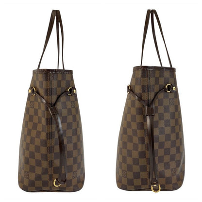 Louis Vuitton Damier Neverfull MM Brown Gold Tote Shoulder Bag