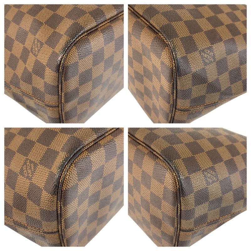 Louis Vuitton Damier Neverfull MM Brown Gold Tote Shoulder Bag