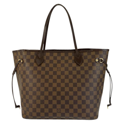 Louis Vuitton Damier Neverfull MM Brown Gold Tote Shoulder Bag