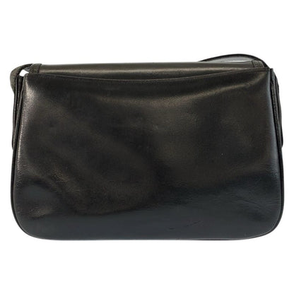 Celine Carriage Black Gold Leather Shoulder Bag