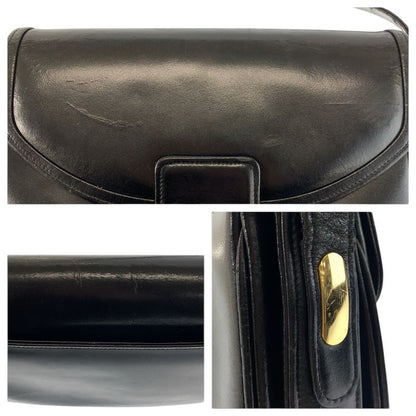 Celine Carriage Black Gold Leather Shoulder Bag