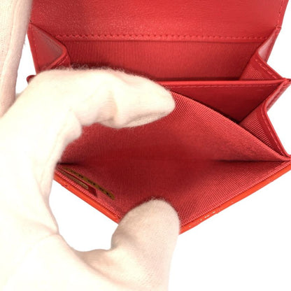 Chanel Quilted CC Logo Orange Patent Leather Coin Case Card