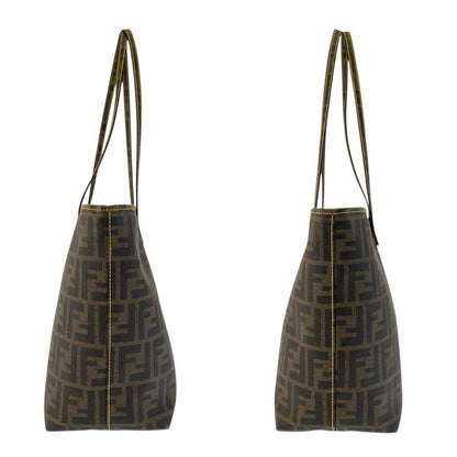 Fendi Zucca Brown Yellow Tote Shoulder Bag