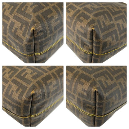 Fendi Zucca Brown Yellow Tote Shoulder Bag