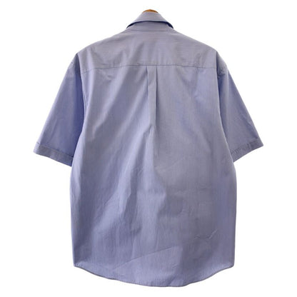 Gucci Embroidery Logo 48 Blue White Cotton Zanhm Short Sleeve Shirt