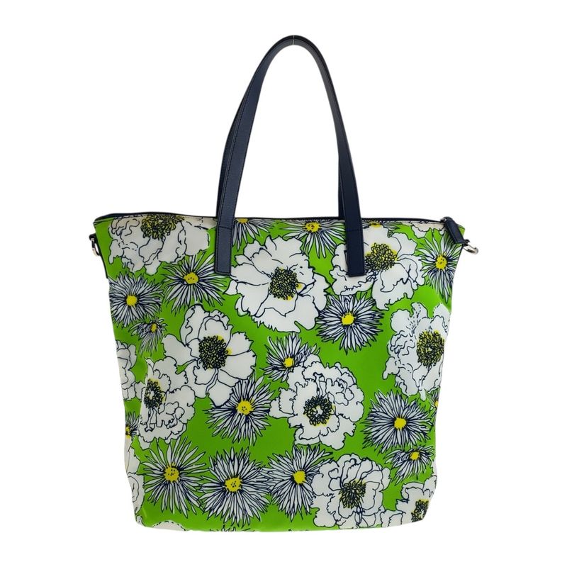 Prada Tessuto Green Multicolor Silver Nylon Tote Shoulder Bag