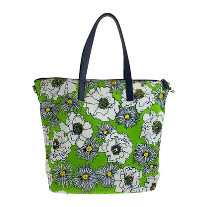 Prada Tessuto Green Multicolor Silver Nylon Tote Shoulder Bag