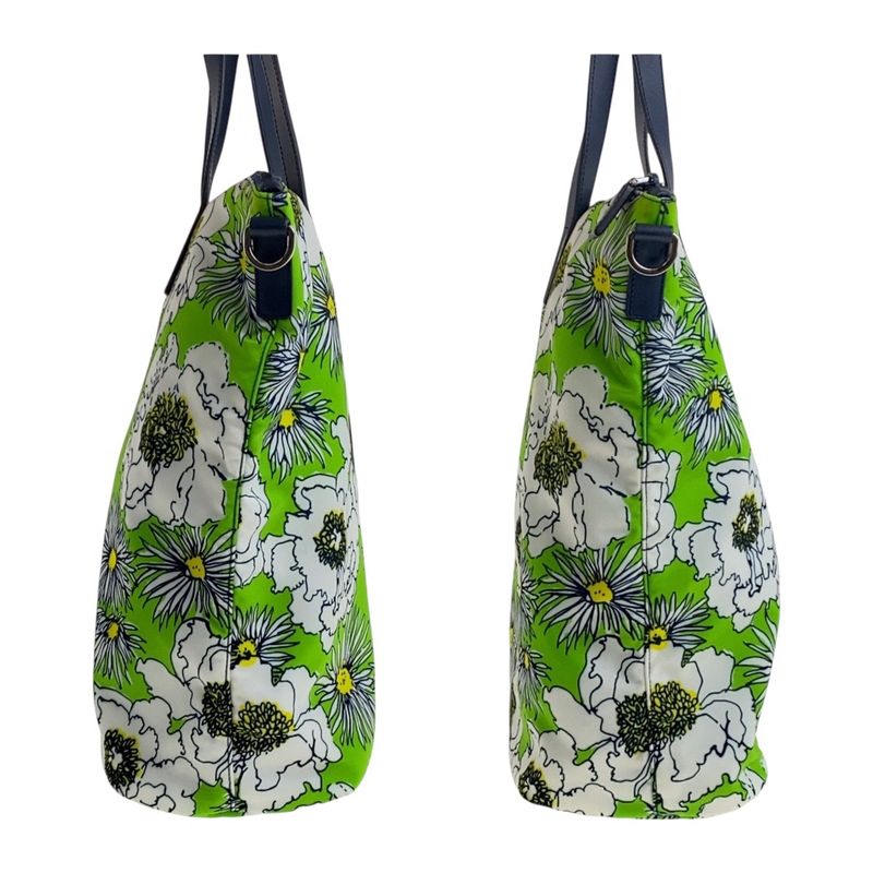 Prada Tessuto Green Multicolor Silver Nylon Tote Shoulder Bag