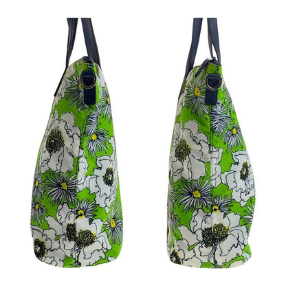 Prada Tessuto Green Multicolor Silver Nylon Tote Shoulder Bag