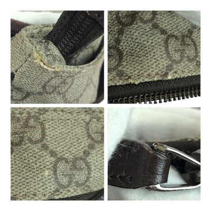 Gucci Brown Silver GG Supreme Canvas Shoulder Bag