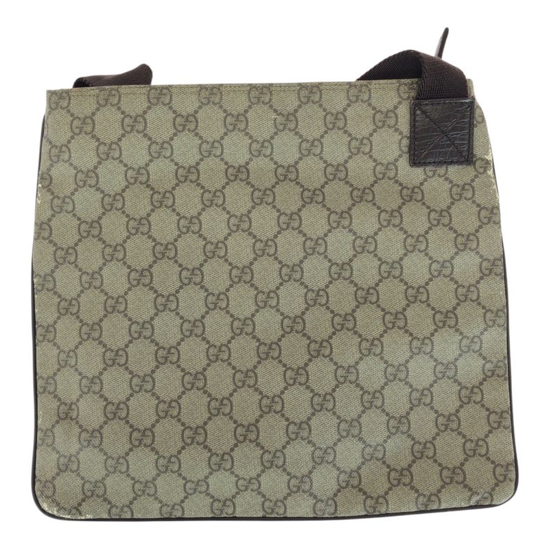 Gucci Brown Silver GG Supreme Canvas Shoulder Bag