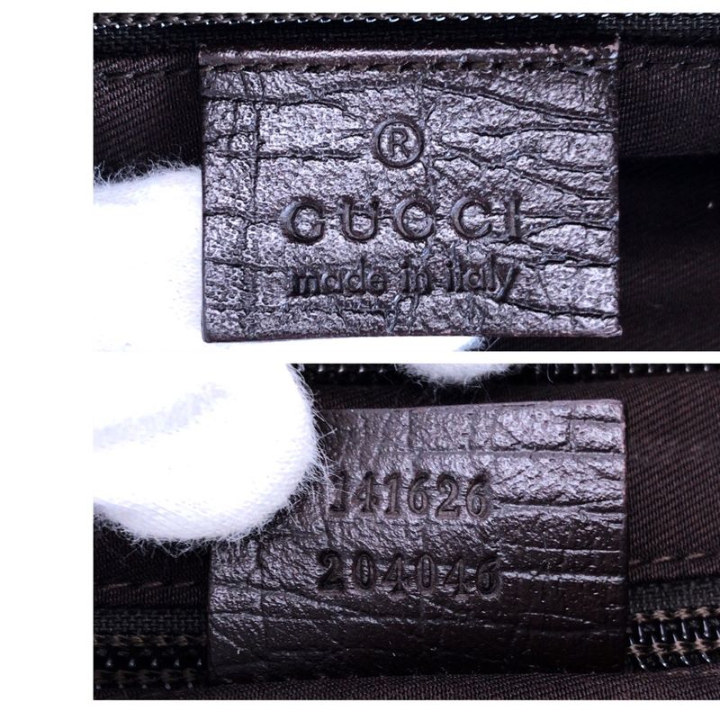 Gucci Brown Silver GG Supreme Canvas Shoulder Bag