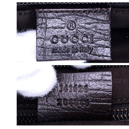 Gucci Brown Silver GG Supreme Canvas Shoulder Bag