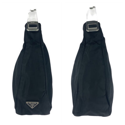 Prada Tessuto Black Silver Nylon Plastic Shoulder Bag