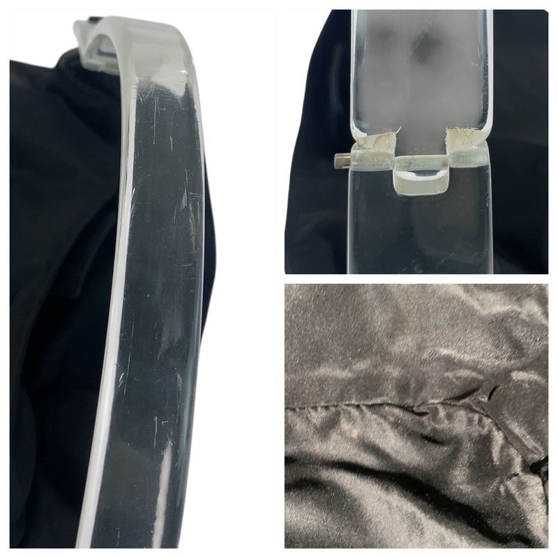 Prada Tessuto Black Silver Nylon Plastic Shoulder Bag