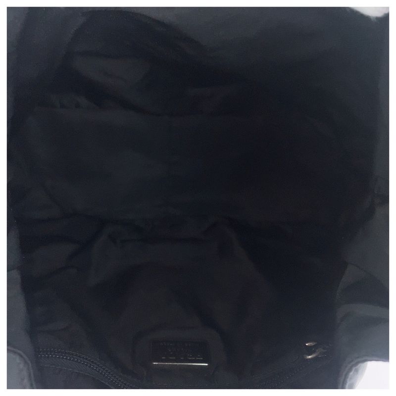 Prada Tessuto Black Silver Nylon Plastic Shoulder Bag