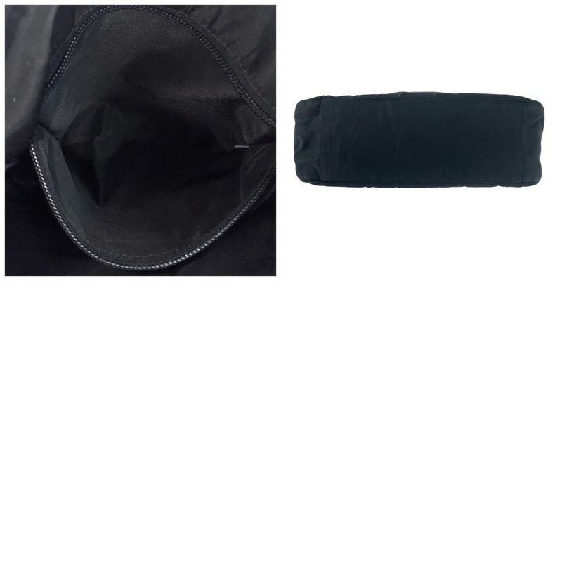 Prada Tessuto Black Silver Nylon Plastic Shoulder Bag