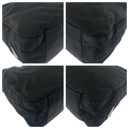 Prada Tessuto Black Silver Nylon Plastic Shoulder Bag