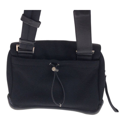 Prada Sports Black Silver Polyester Rubber Leather Shoulder Bag Pochette