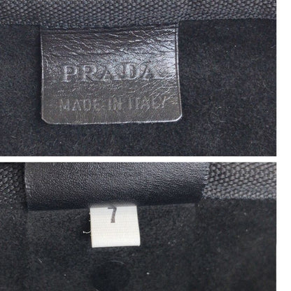 Prada Sports Black Silver Polyester Rubber Leather Shoulder Bag Pochette